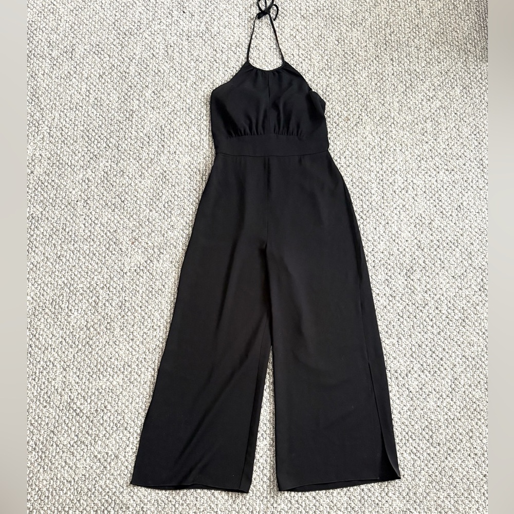 Parker Black Split Wide-Leg Halter Jumpsuit Women’s Size 6